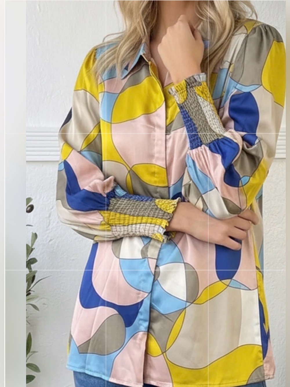 🆕 First Love BY Lovelyn MULTI WOVEN SILK DESIGN BLOUSE